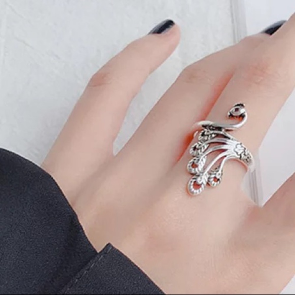 925 Sterling Silver Peacock Ring